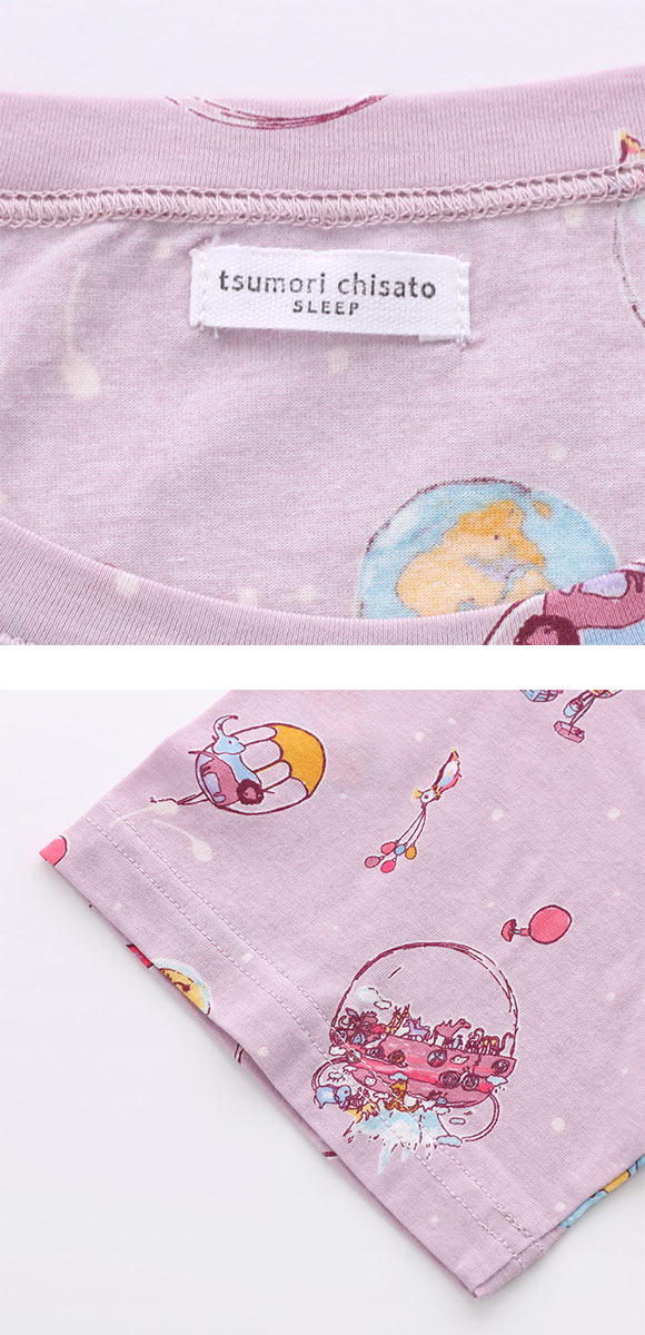 ワコール ツモリチサト 空に輝く星座 パジャマ 5分袖 ルームウェア 上下セット 綿100％ Wacoal tsumori chisato SLEEP